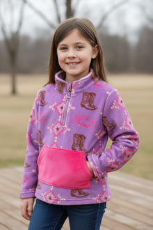  Purple boot & aztec, pullover sweater. TPG51038 JEA