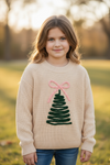 Christmas tree embroidered pullover knit sweater. TPG51678 jean