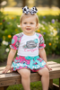 Howdy Cowgirl" multi-printed baby onesie & bloomers. RPG53245 JEAN
