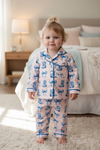 Western coquette on blue tone pajamas set. PJG60011 SOL