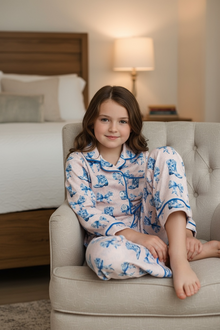  Western coquette on blue tone pajamas set. PJG60011 SOL