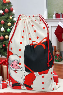  19" X 27"Santa polka dot printed Christmas sack.. SC-15