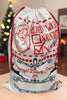 19" X 27"Checked twice corner printed Christmas sack. SC-18