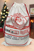 19" X 27"North Pole Post office Checked twice" Santa printed Christmas sack. SC-19