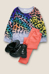 (GIRLS).Tie dye animal printed long sleeve top. LC-TP-20218565-AMY