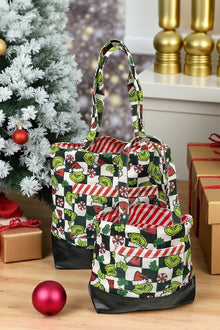 Mommy & Me Christmas checkered printed totes.