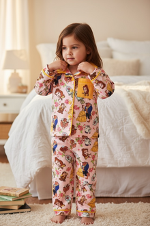  Pink Character printed girls pajamas. PJG50673 AMY