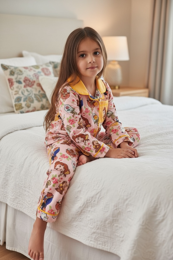 Pink Character printed girls pajamas. PJG50673 AMY