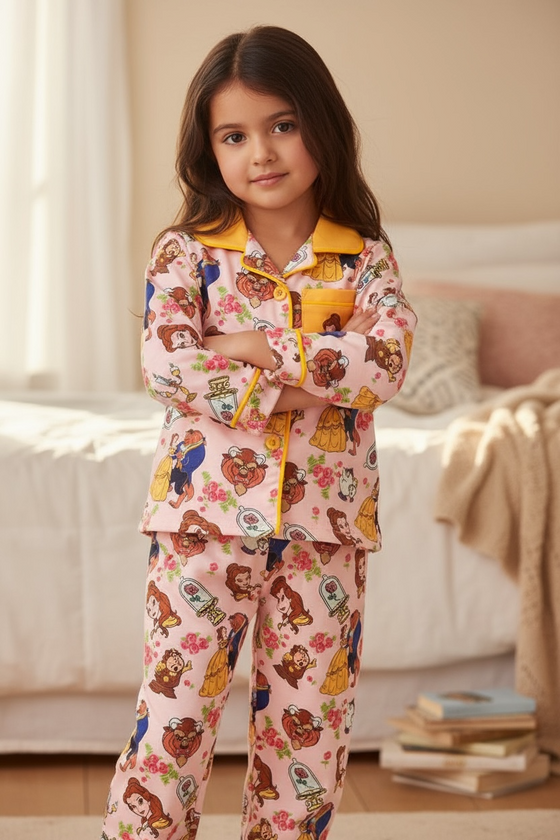 Pink Character printed girls pajamas. PJG50673 AMY