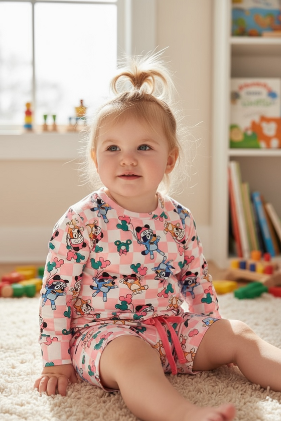 Dog Christmas character printed girls 2 piece set. OFG53157 AMY