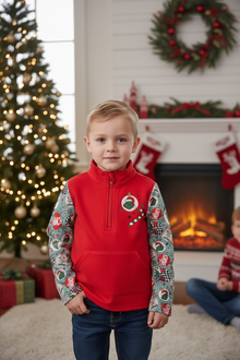  Boys red Christmas character printed pullover. TPG51621 SOL