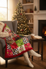 Christmas Character 50" X 60" throw blanket with fleece and red trim. BL072305-50*60inches