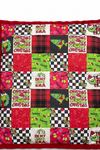 Christmas Character 50" X 60" throw blanket with fleece and red trim. BL072305-50*60inches