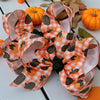 Approx. 4"  pumpkin printed mini bows. 12pcs/$13.99 BW-DSG-B272