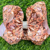 6.5 inch Pumpkin printed double layer  bows. 4pcs/$10.00 BW-DSG-C12
