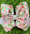 Multi-Christmas character printed and red bow double layer hair bows. 4PCS/$10.00 BW-DSG-C10