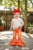 ORANGE DOUBLE LAYER DENIM BELL PANTS. KISSY-2020-18JEA