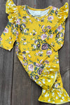 MUSTARD BABY ROMPER WITH FLORAL PRINT. 4522KJEAN