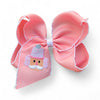 5" Christmas Nutcracker embroidered hair bows with moon stitch trim.  4pcs/$12.00  BW-DSG-B281