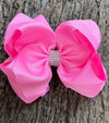 GERANIUM 6.5" WIDE HAIR BOWS. 5PCS/$10.00 DOUBLE LAYER. BW-155-S