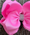 GERANIUM 6.5" WIDE HAIR BOWS. 5PCS/$10.00 DOUBLE LAYER. BW-155-S