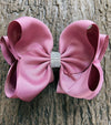ROSY MAUVE 6.5" WIDE HAIR BOWS. 5PCS/$10.00 DOUBLE LAYER. BW-165-S