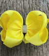 LEMON RHINESTONE BOW 6.5 " WIDE 5PCS/$10.00 BW-640-S