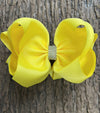 LEMON RHINESTONE BOW 6.5 " WIDE 5PCS/$10.00 BW-640-S