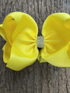 LEMON RHINESTONE BOW 6.5 " WIDE 5PCS/$10.00 BW-640-S