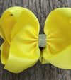 LEMON RHINESTONE BOW 6.5 " WIDE 5PCS/$10.00 BW-640-S