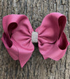 VICTORIAN ROSE 6.5" WIDE HAIR BOWS. 5PCS/$10.00 DOUBLE LAYER. BW-174-S