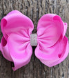 ROSE BLOOM 6.5" WIDE HAIR BOWS. 5PCS/$10.00 DOUBLE LAYER. BW-182-S