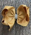 PALE GOLD RHINESTONE HAIR BOW. 6.5" WIDE 5PCS/$10.00. BW-693-S