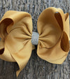PALE GOLD RHINESTONE HAIR BOW. 6.5" WIDE 5PCS/$10.00. BW-693-S
