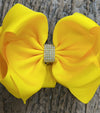 DAFFODIL RHINESTONE HAIR BOW, 6.5" WIDE 5PCS/$10.00 BW-645-S