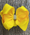DAFFODIL RHINESTONE HAIR BOW, 6.5" WIDE 5PCS/$10.00 BW-645-S