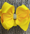 DAFFODIL RHINESTONE HAIR BOW, 6.5" WIDE 5PCS/$10.00 BW-645-S
