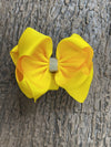 DAFFODIL RHINESTONE HAIR BOW, 6.5" WIDE 5PCS/$10.00 BW-645-S