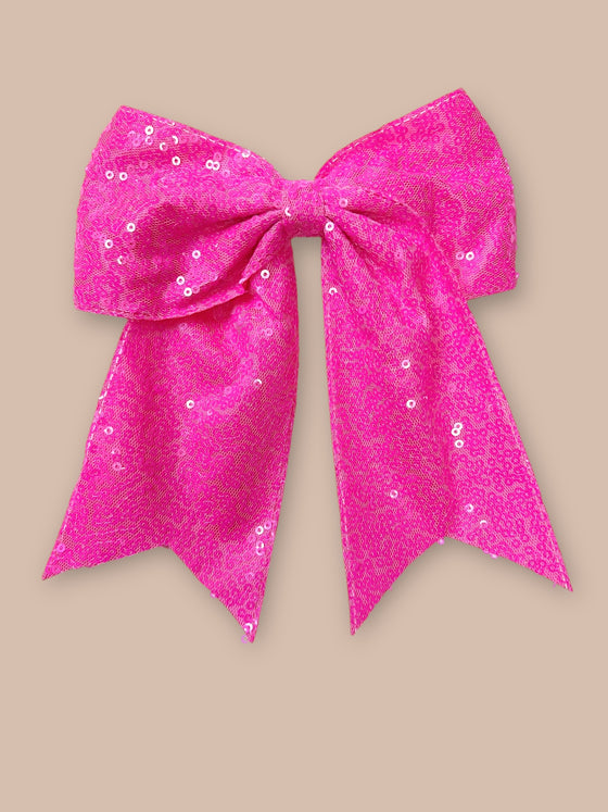 Sequins cheer hair bows w/alligator clip. (6pcs/$10.50) CHEERBOW-2023-B