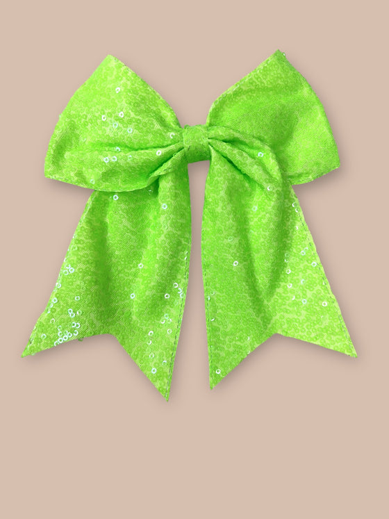 Sequins cheer hair bows w/alligator clip. (6pcs/$10.50) CHEERBOW-2023-B