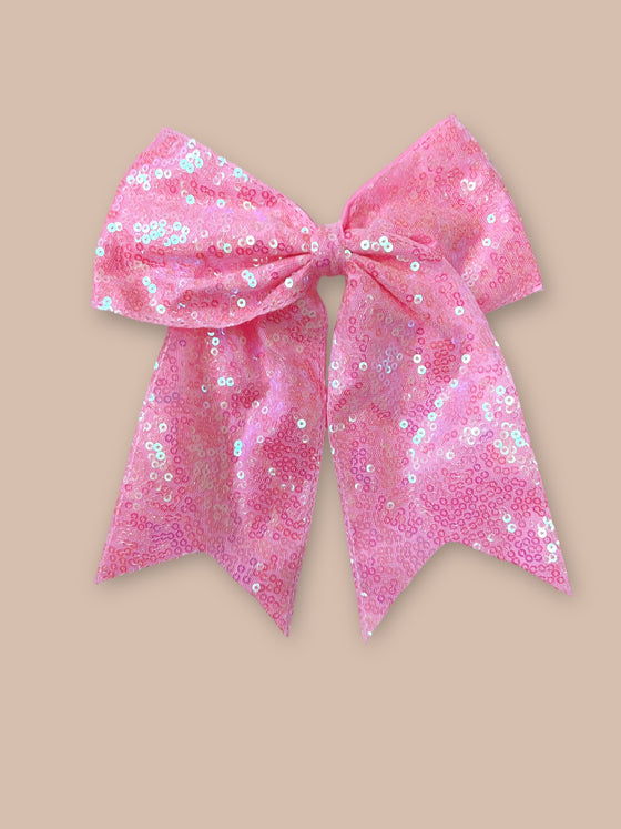 Sequins cheer hair bows w/alligator clip. (6pcs/$10.50) CHEERBOW-2023-B