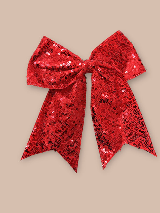 Sequins cheer hair bows w/alligator clip. (6pcs/$10.50) CHEERBOW-2023-B