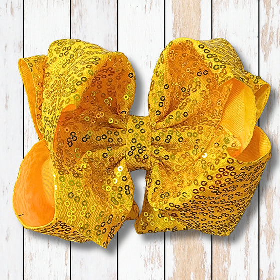 6.5" Double layer sequins hair bows. 4pcs/$10.00 DBW-2 (Added Inventory💖💖