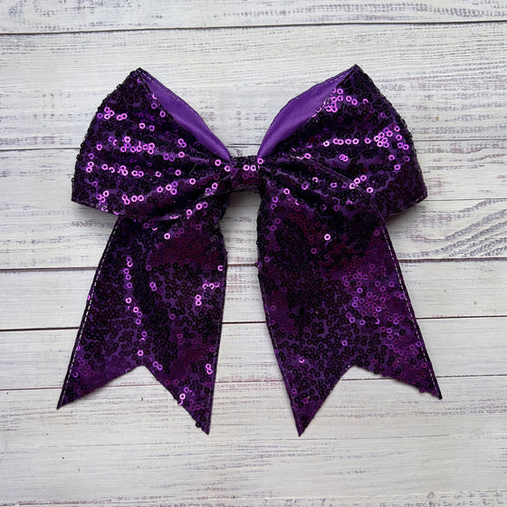 Sequins cheer hair bows w/alligator clip. (6pcs/$10.50) CHEERBOW-2023-B