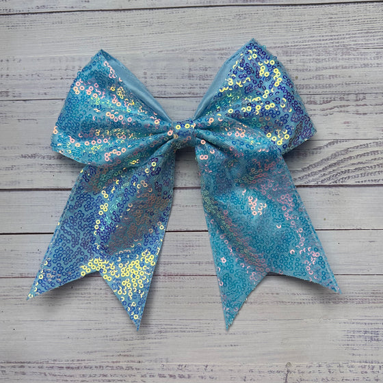 Sequins cheer hair bows w/alligator clip. (6pcs/$10.50) CHEERBOW-2023-B