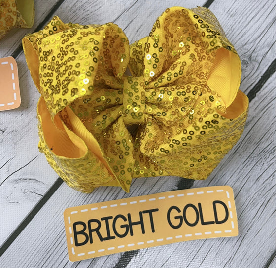 6.5" Double layer sequins hair bows. 4pcs/$10.00 DBW-2 (Added Inventory💖💖