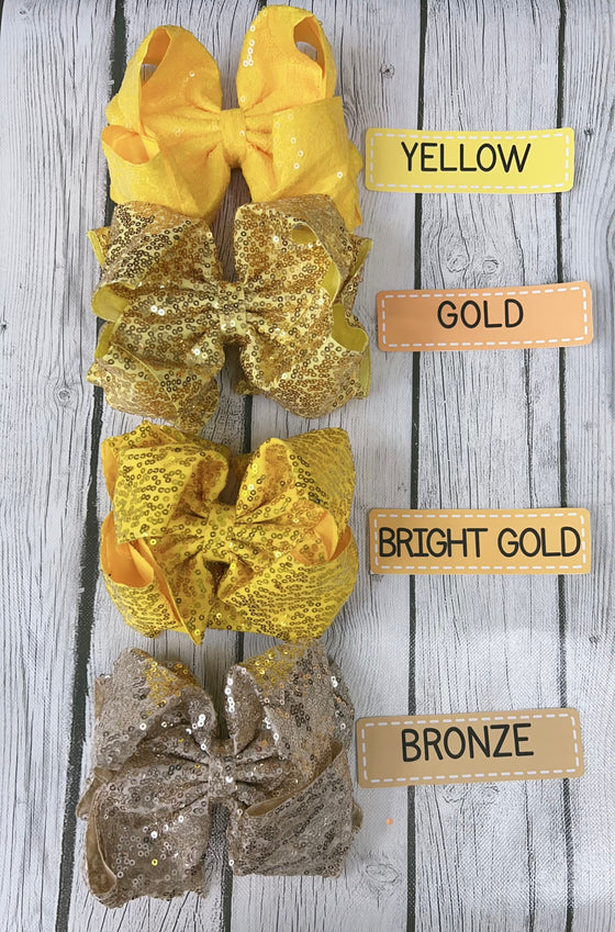 6.5" Double layer sequins hair bows. 4pcs/$10.00 DBW-2 (Added Inventory💖💖