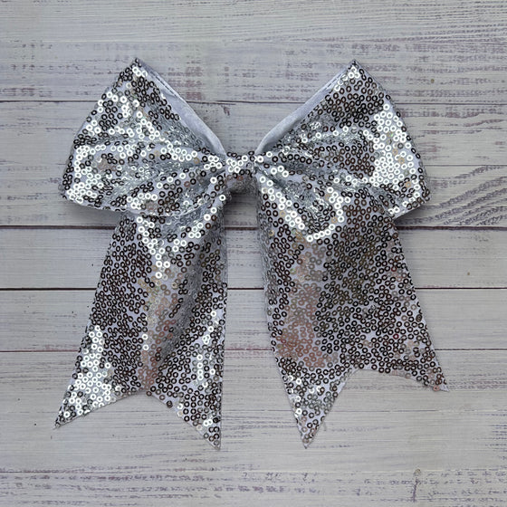 Sequins cheer hair bows w/alligator clip. (6pcs/$10.50) CHEERBOW-2023-B