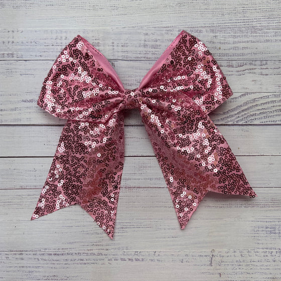 Sequins cheer hair bows w/alligator clip. (6pcs/$10.50) CHEERBOW-2023-B