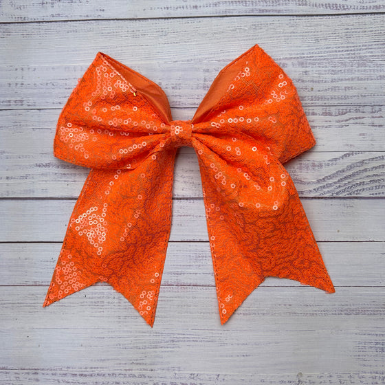 Sequins cheer hair bows w/alligator clip. (6pcs/$10.50) CHEERBOW-2023-B